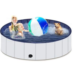 Foldable Dog Pool, Portable Hard Plastic Pet Pool for Dogs, Sturdy and Durable Pet Wading Pool for Indoor and Outdoor (size: 40 x 12inches)