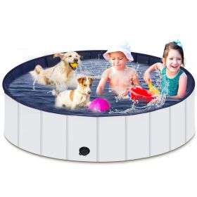 Foldable Dog Pool, Portable Hard Plastic Pet Pool for Dogs, Sturdy and Durable Pet Wading Pool for Indoor and Outdoor (size: 47 x 12inches)