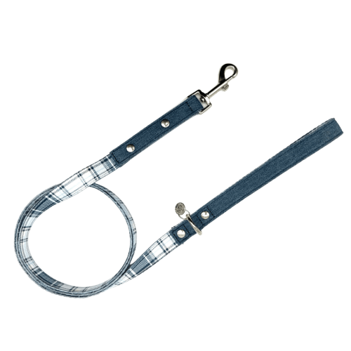 Swag Leash - Denim & Beige Plaid Swag Leash - Denim & Beige Plaid
