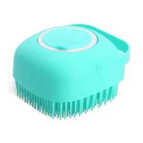 Pet Dog Shampoo Massager Brush Dog Massage Comb Grooming Scrubber Shower Brush For Bathing Short Hair Soft Silicone Brushes (Color: Blue)